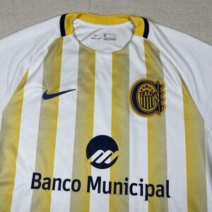 Nike Rosario Central Soccer Jersey Mens L White Yellow Dri Fit Primera División